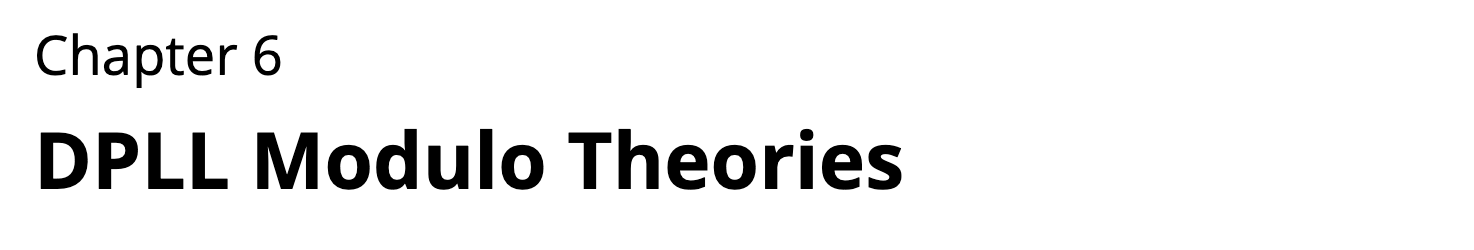 Chapter 6 title banner: DPLL Modulo Theories